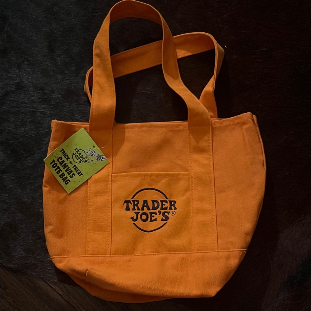 Trader Joe's Orange Canvas Tote Bag
